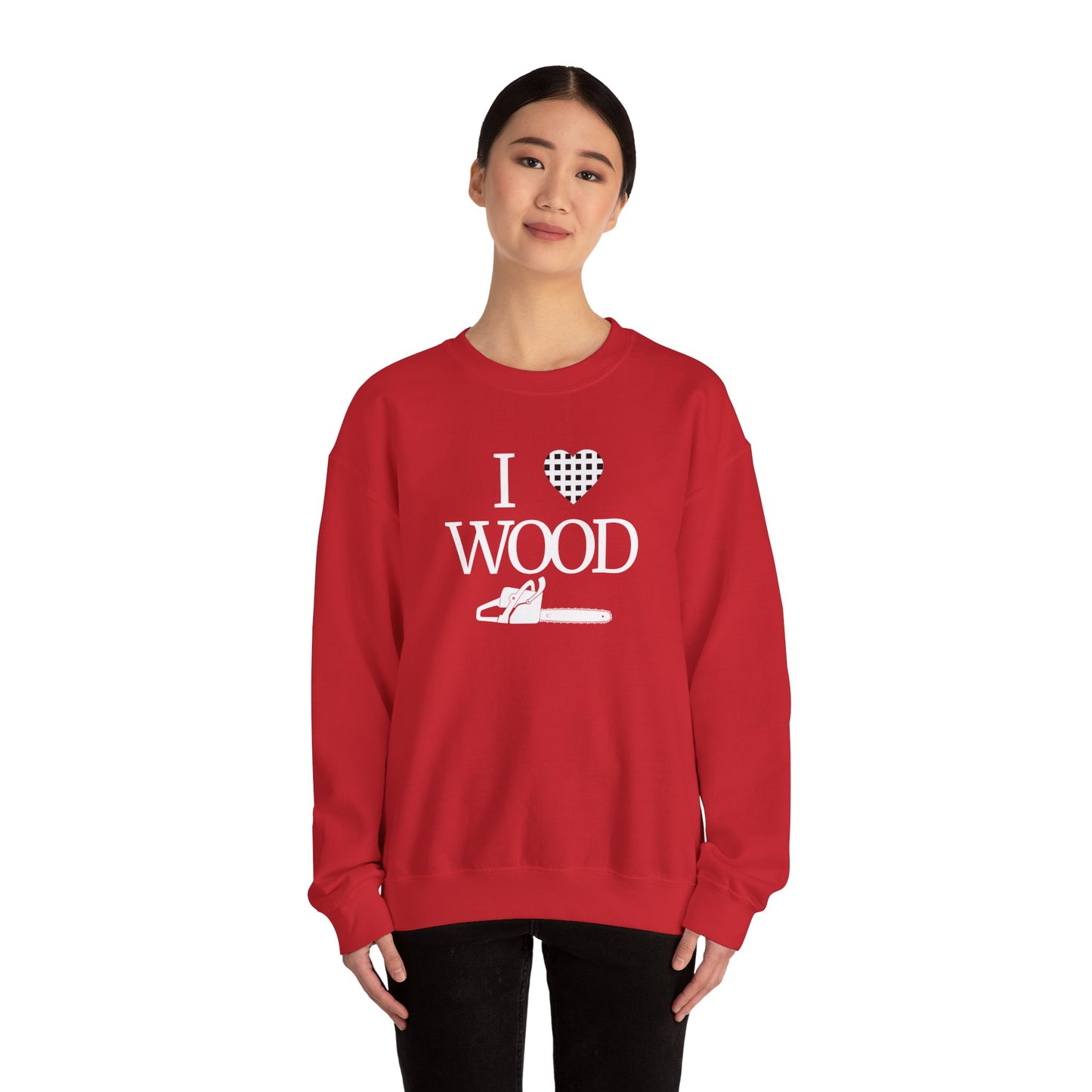 I Love Wood Unisex Crewneck Sweatshirt