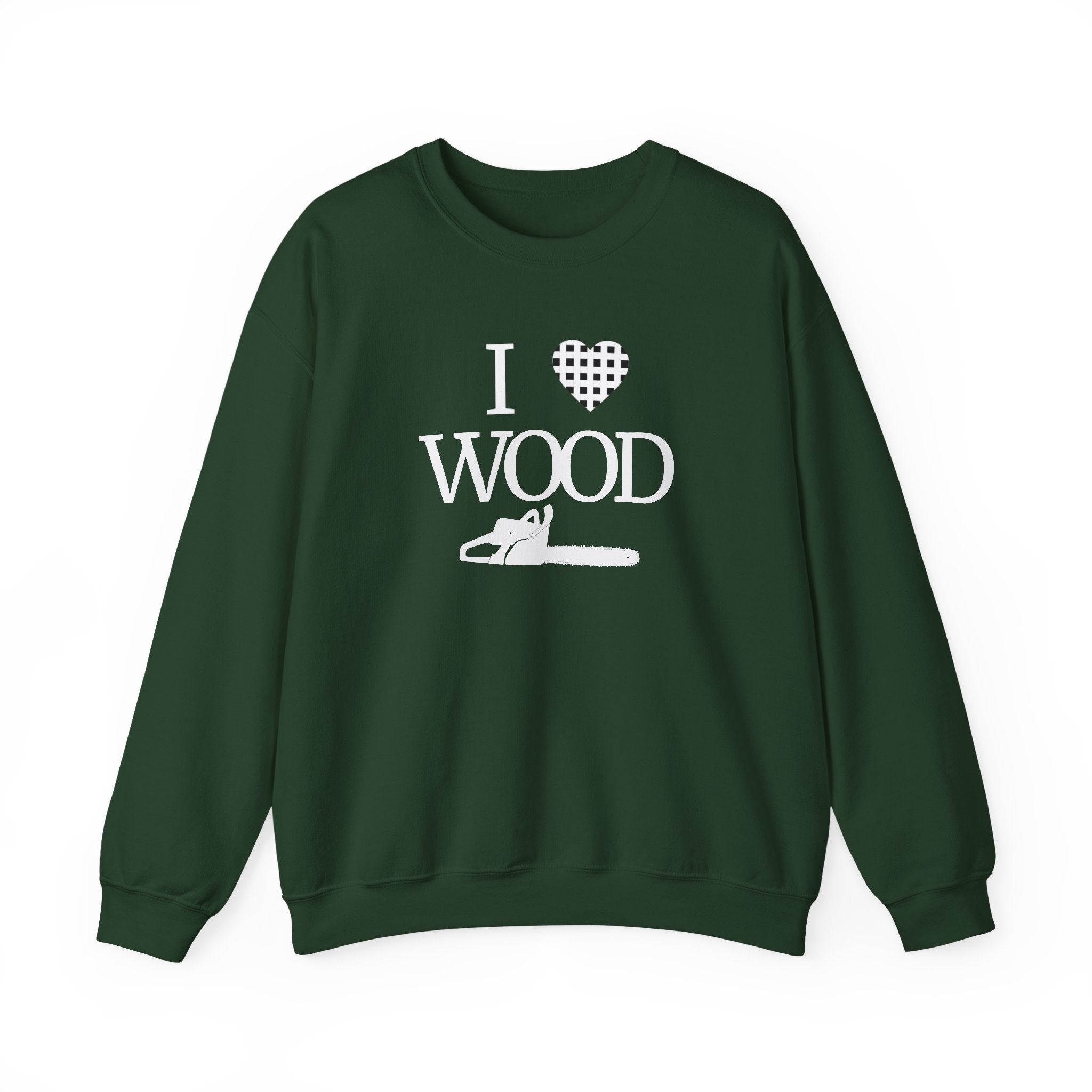I Love Wood Unisex Crewneck Sweatshirt
