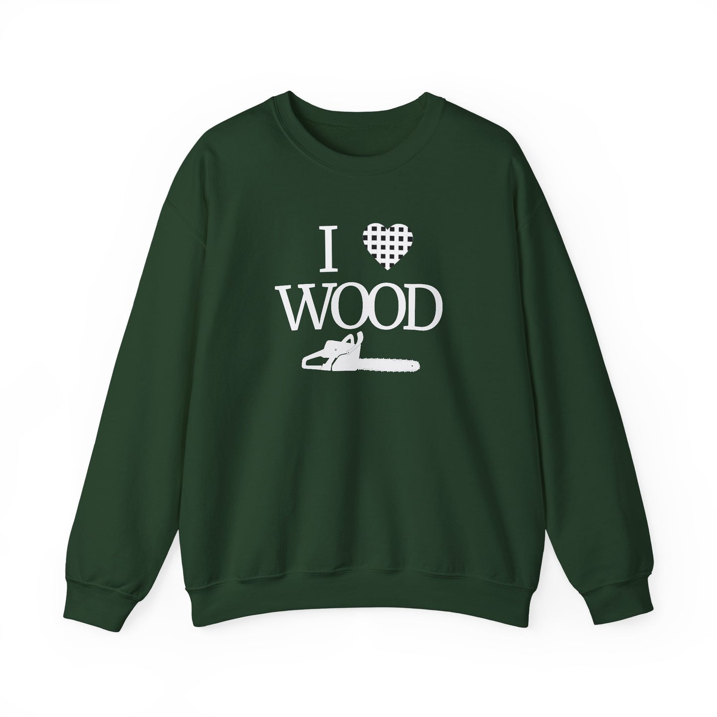 I Love Wood Unisex Crewneck Sweatshirt