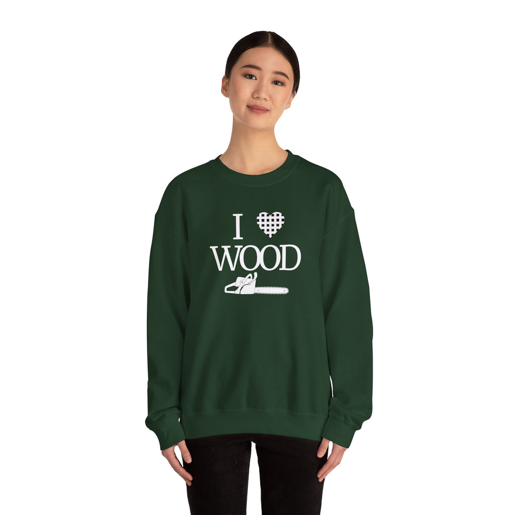 I Love Wood Unisex Crewneck Sweatshirt