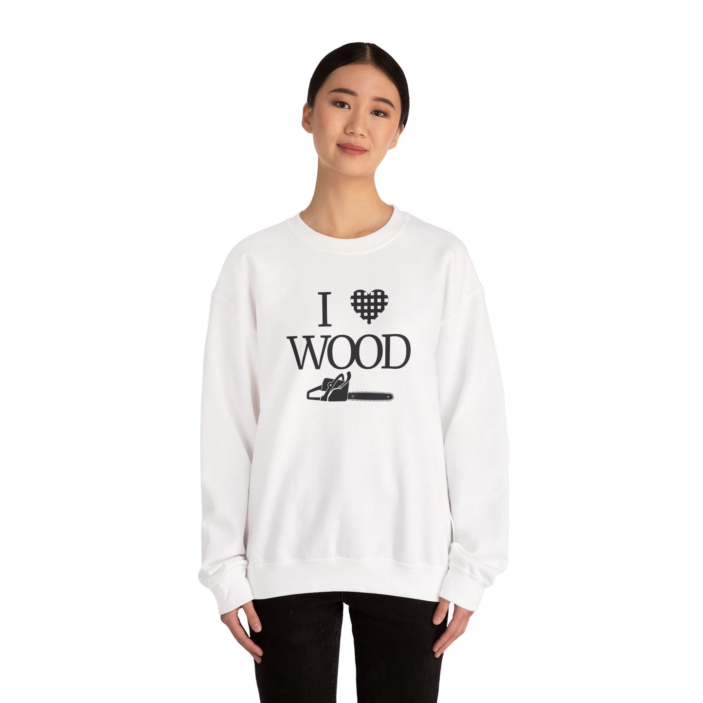 I Love Wood Unisex Crewneck Sweatshirt