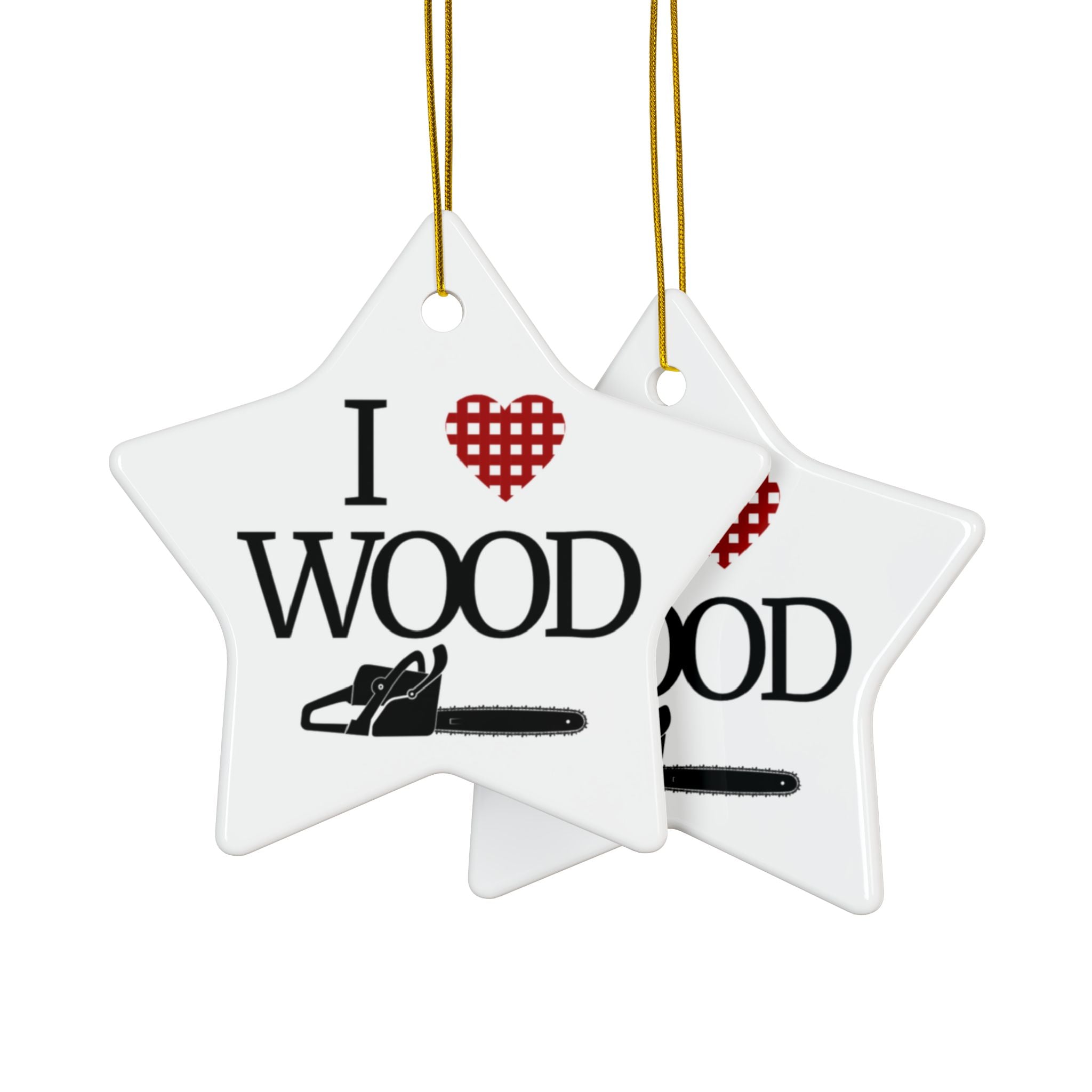 I Love Wood 2-Sided Ornament