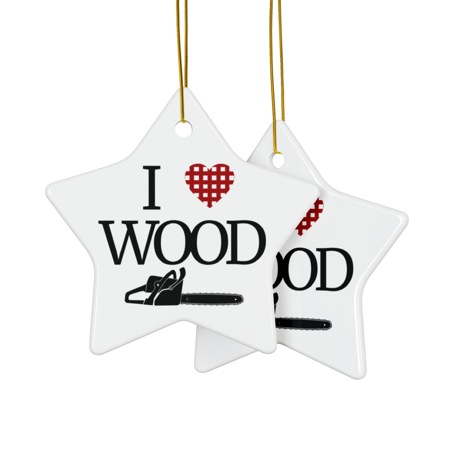 I Love Wood 2-Sided Ornament