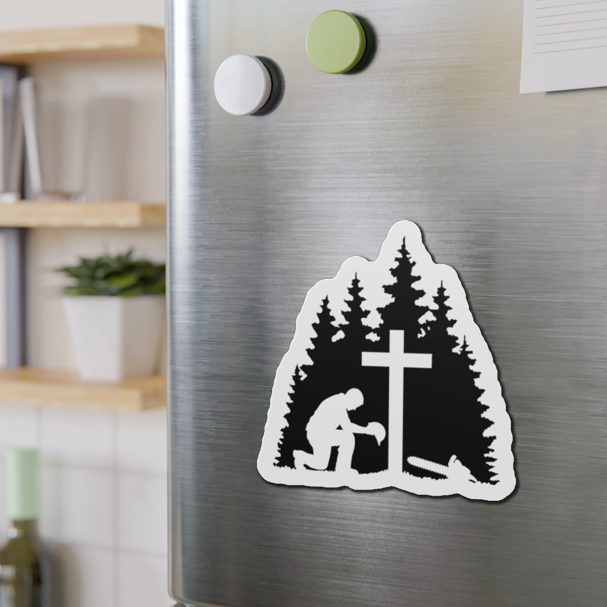 Chainsaw and a Prayer Die-Cut Magnet