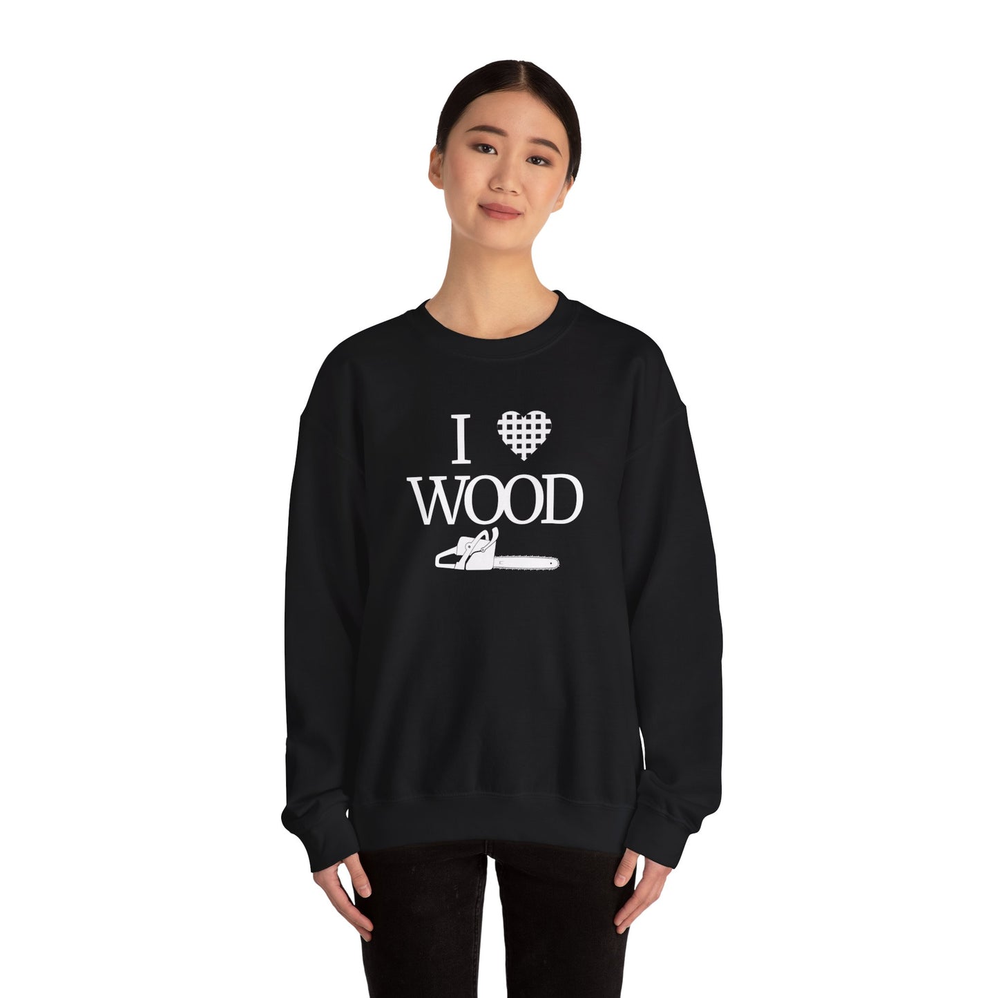 I Love Wood Unisex Crewneck Sweatshirt