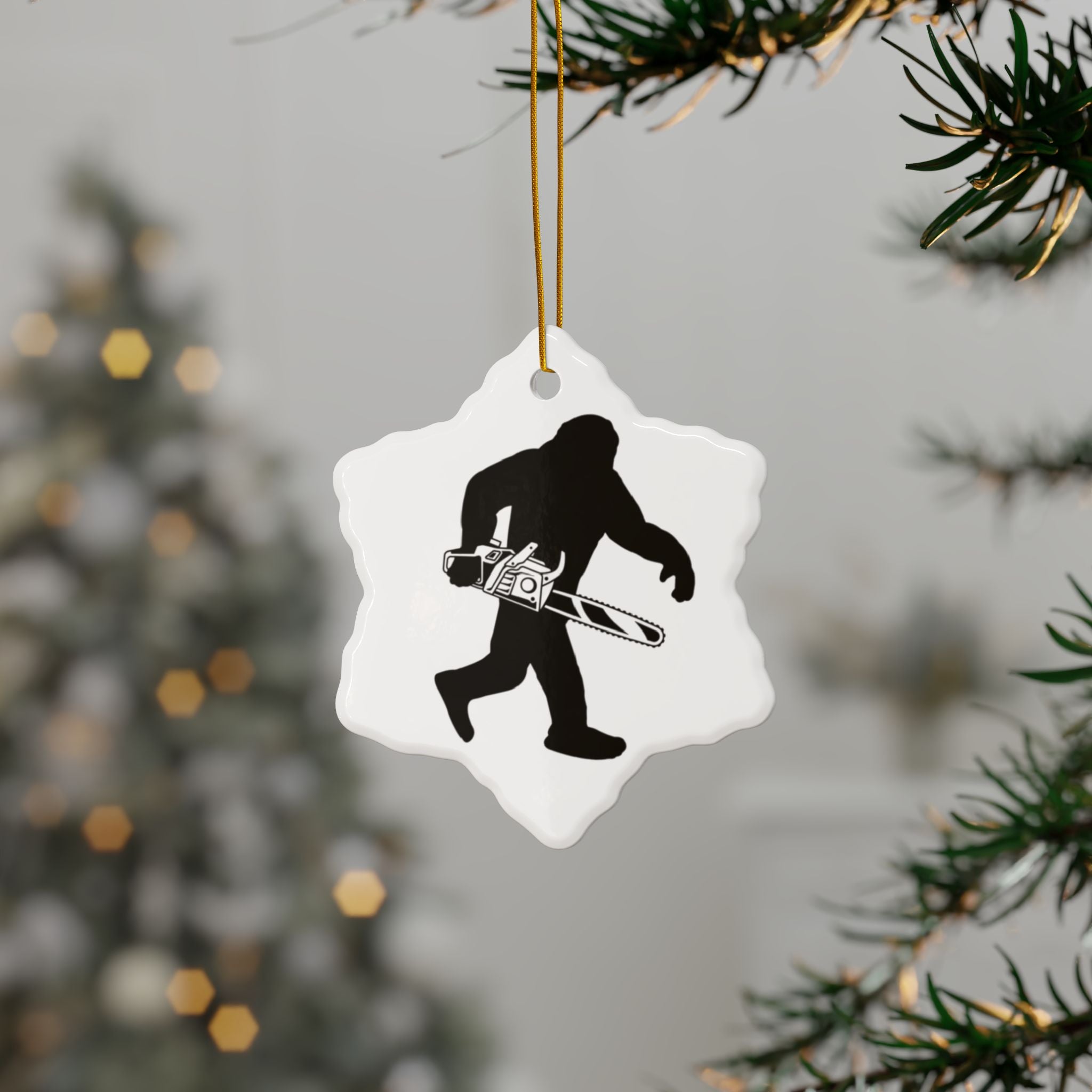 Sasquatch Chainsaw 2-Sided Ornament