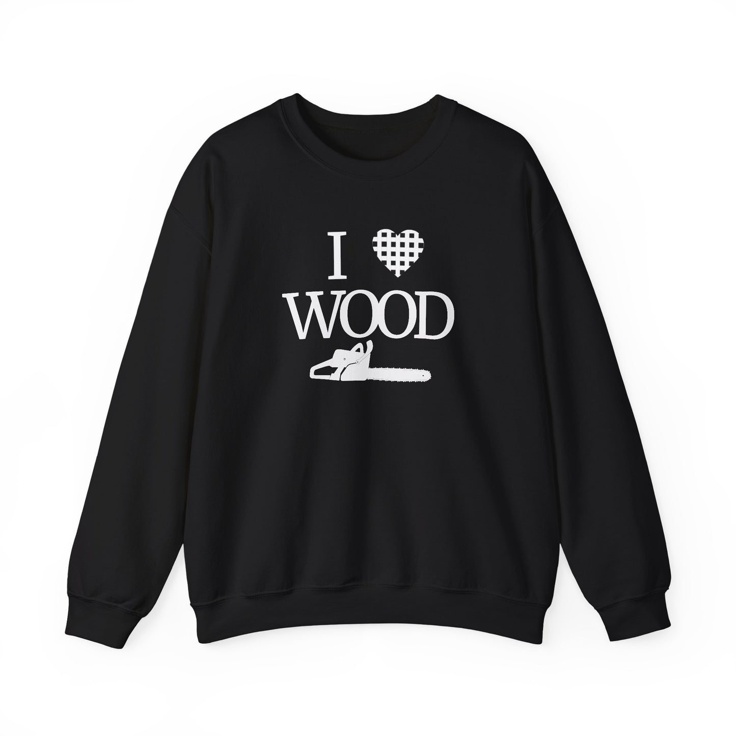 I Love Wood Unisex Crewneck Sweatshirt