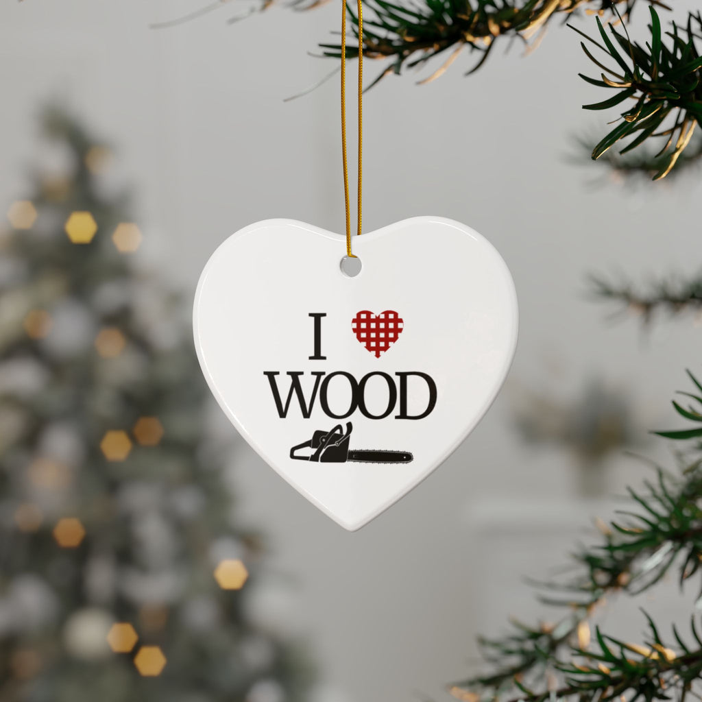 I Love Wood 2-Sided Ornament