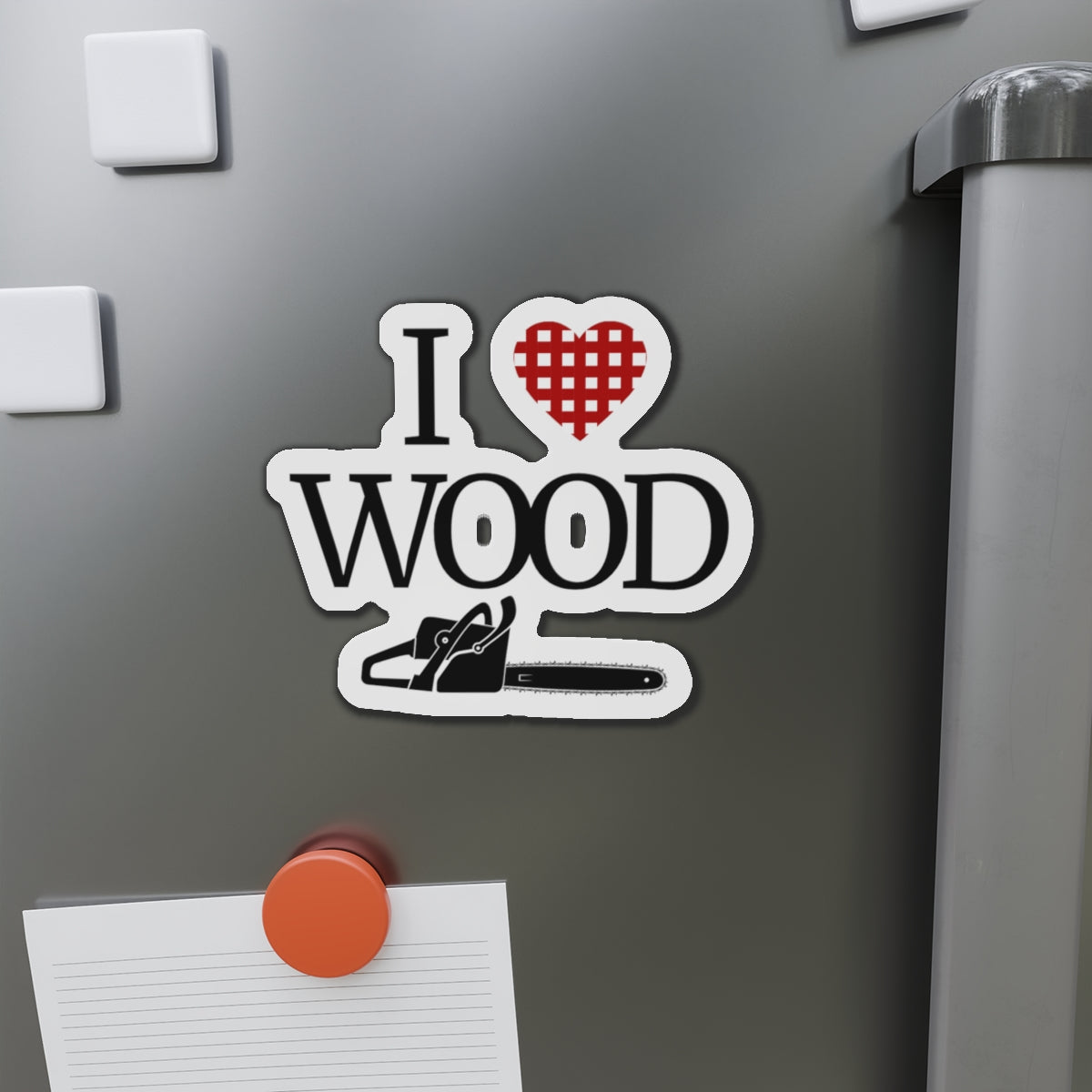 I Love Wood Die-Cut Magnet