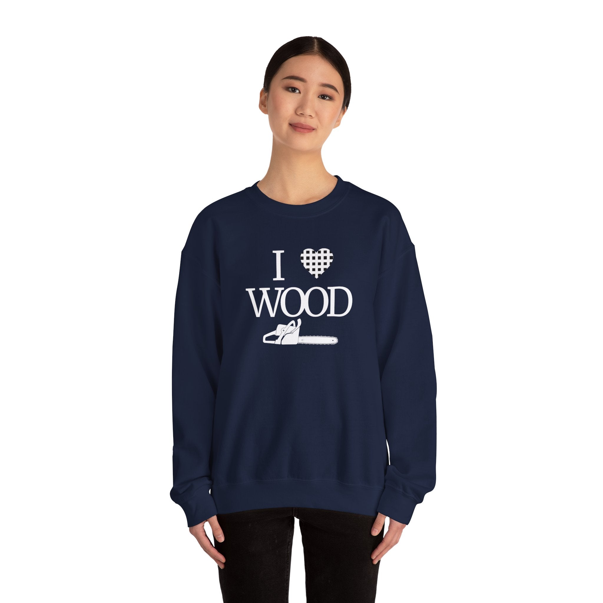 I Love Wood Unisex Crewneck Sweatshirt