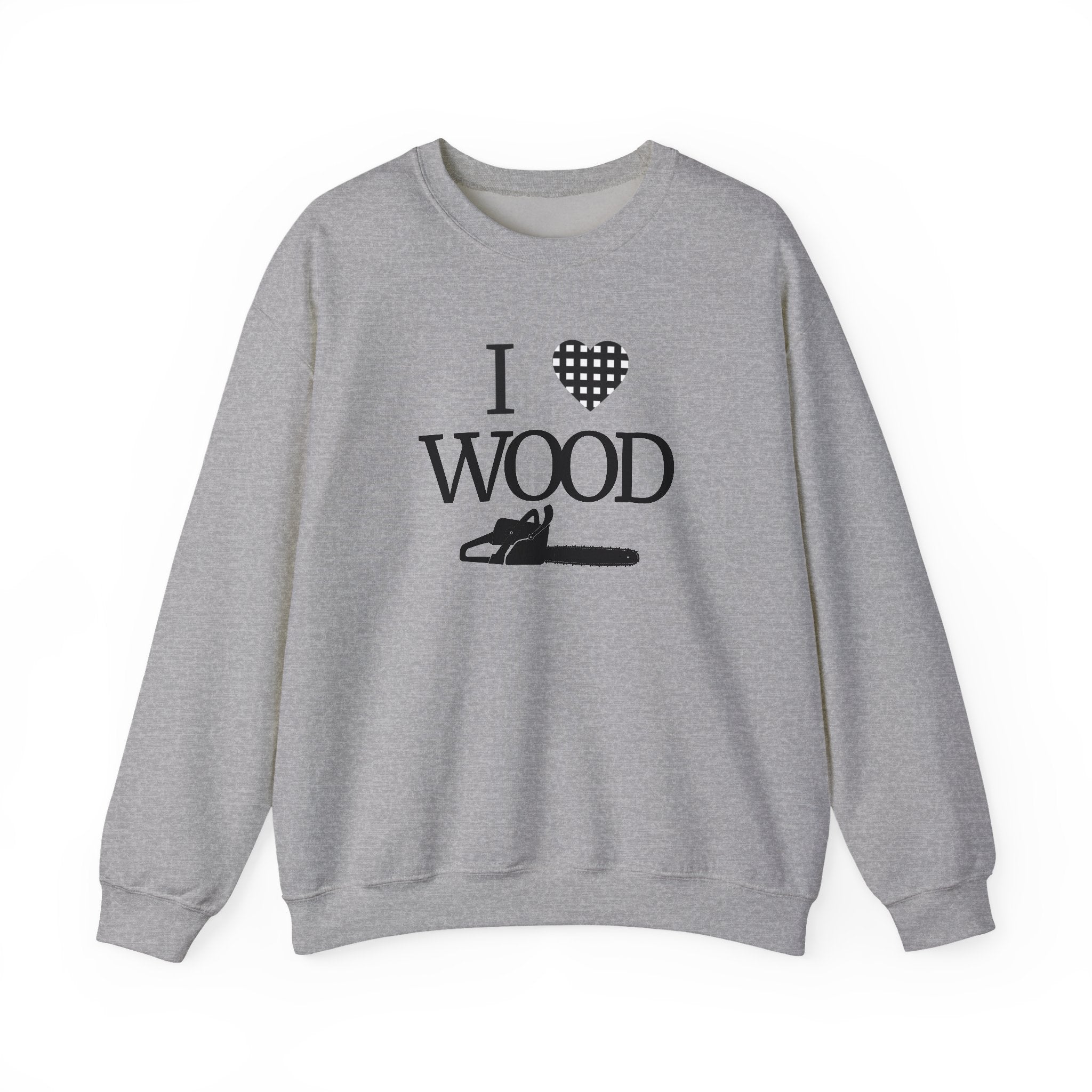I Love Wood Unisex Crewneck Sweatshirt