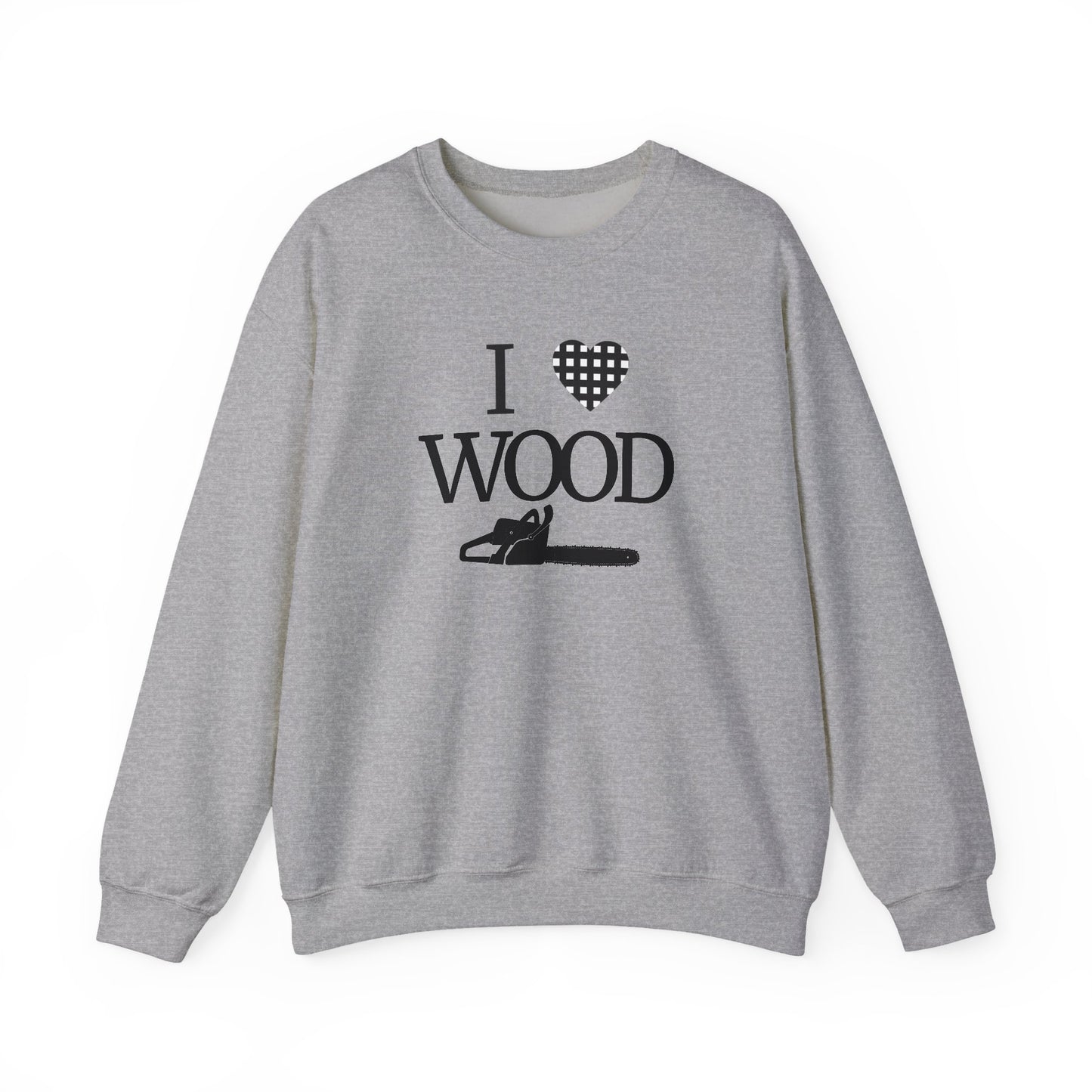 I Love Wood Unisex Crewneck Sweatshirt