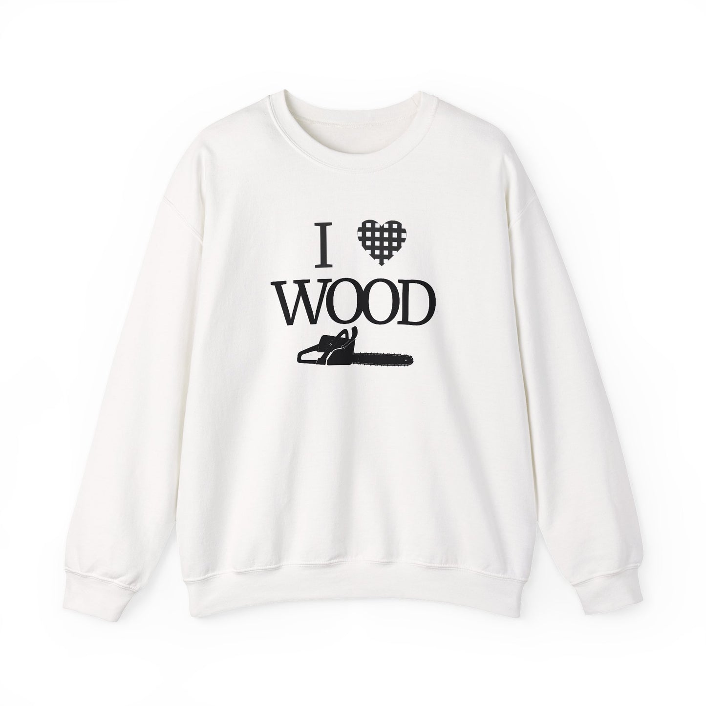 I Love Wood Unisex Crewneck Sweatshirt