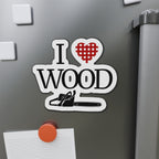 I Love Wood Die-Cut Magnet
