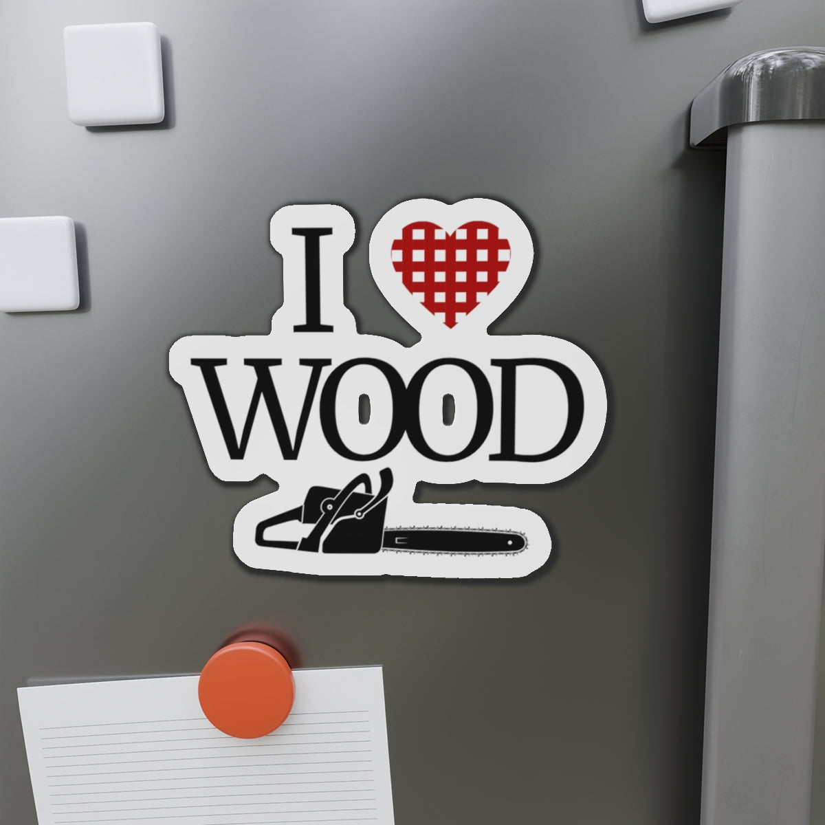 I Love Wood Die-Cut Magnet