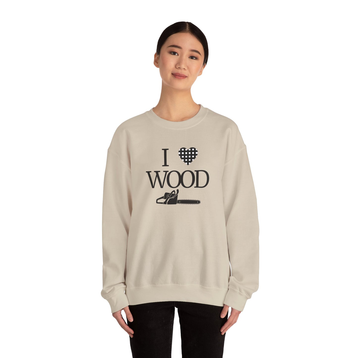 I Love Wood Unisex Crewneck Sweatshirt