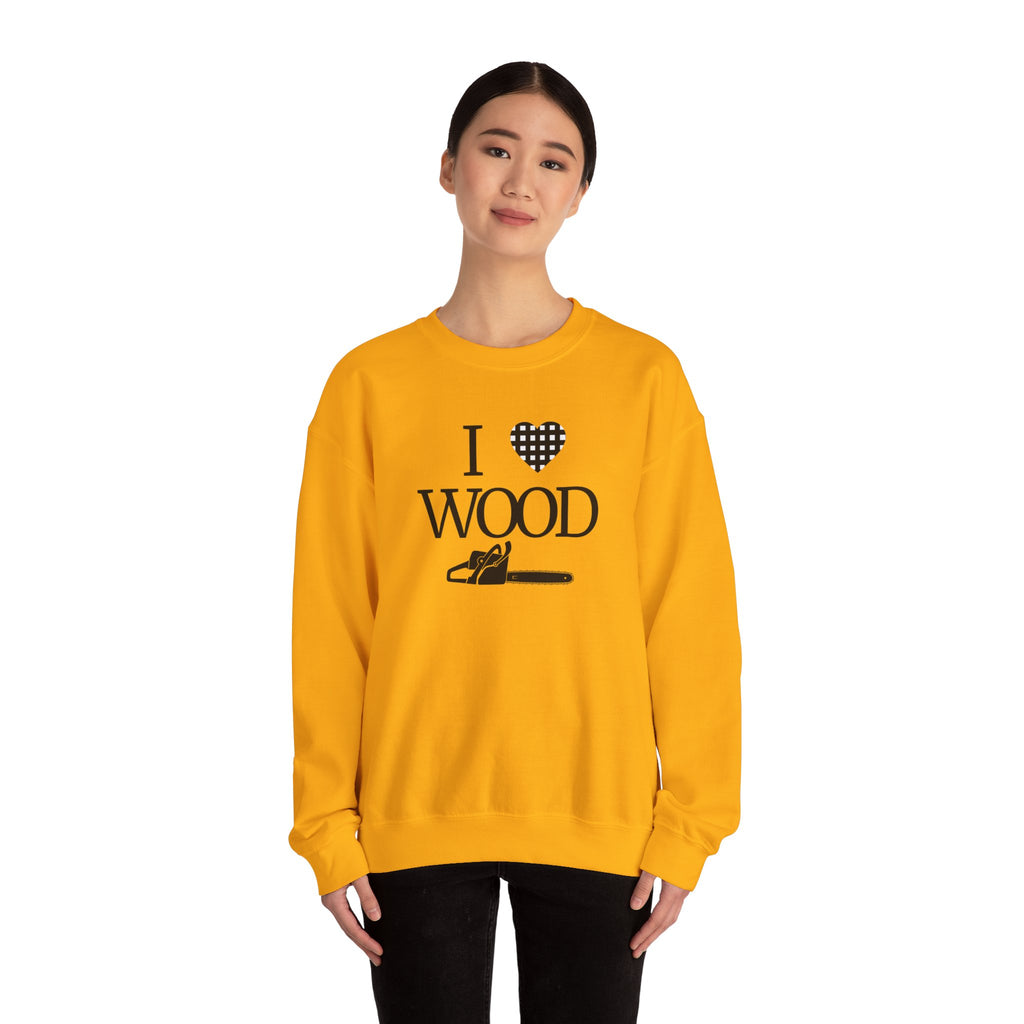 I Love Wood Unisex Crewneck Sweatshirt