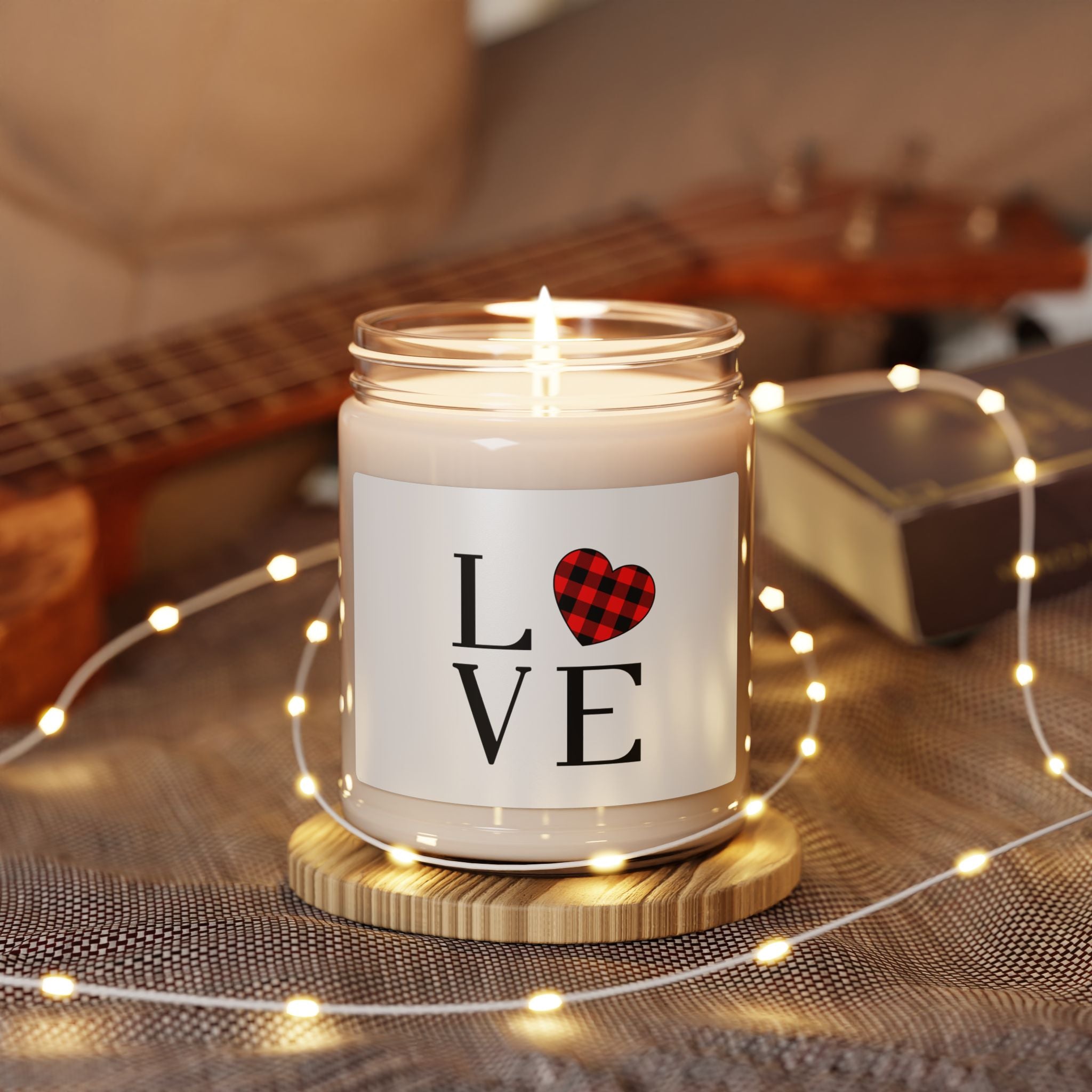 Buffalo Plaid Love Candle