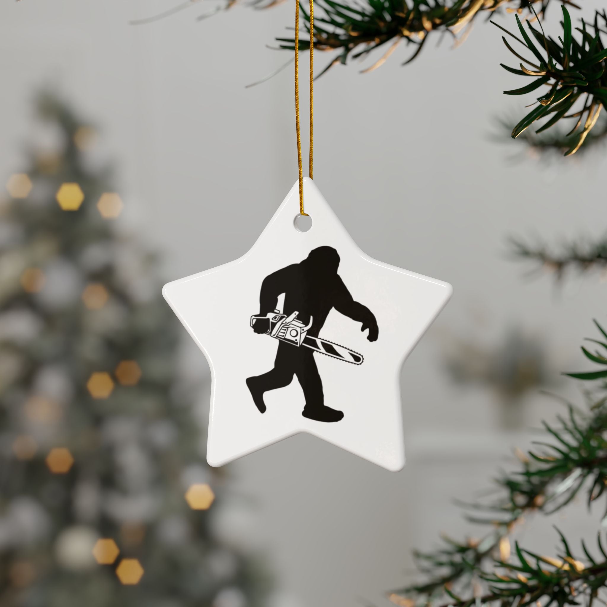 Sasquatch Chainsaw 2-Sided Ornament