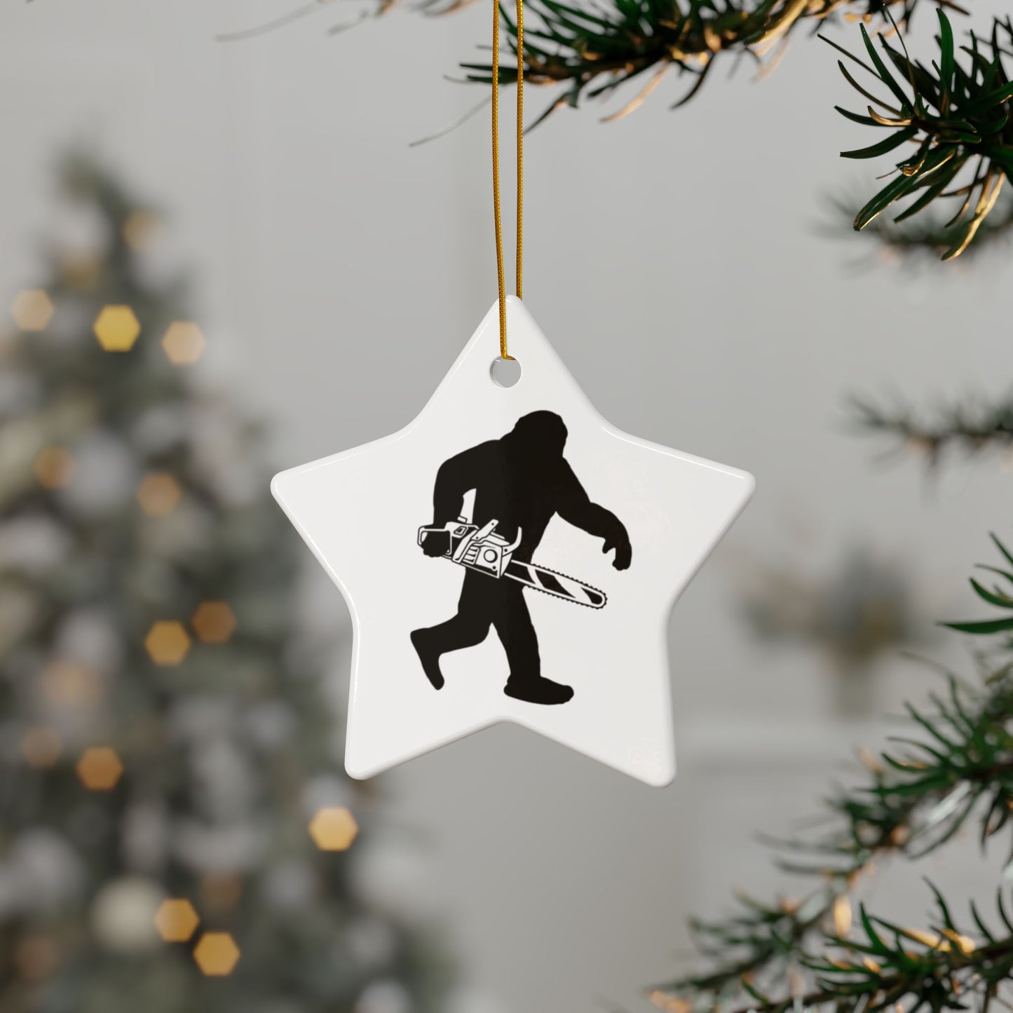 Sasquatch Chainsaw 2-Sided Ornament