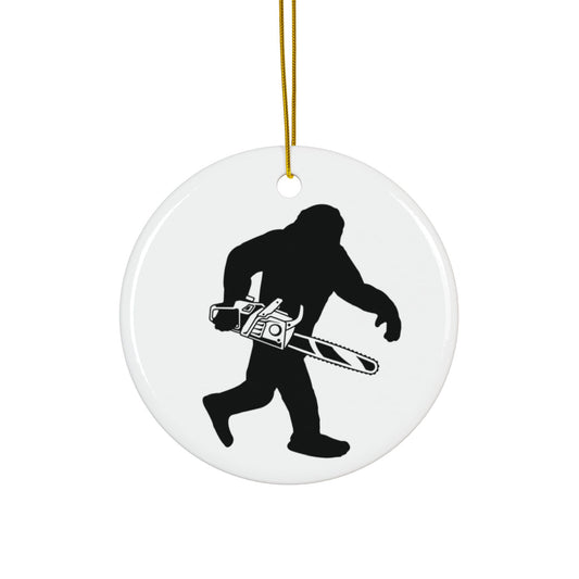 Sasquatch Chainsaw 2-Sided Ornament