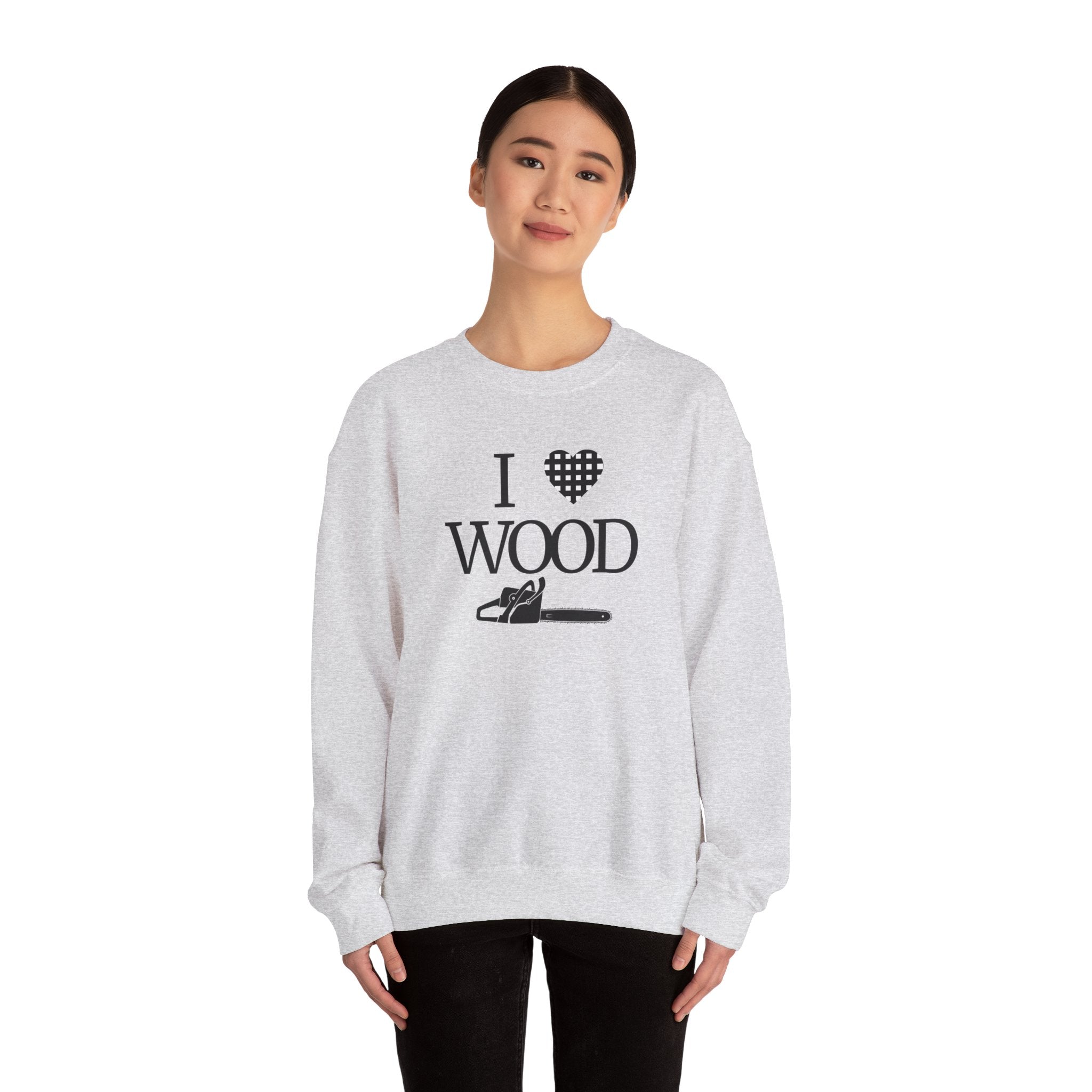 I Love Wood Unisex Crewneck Sweatshirt