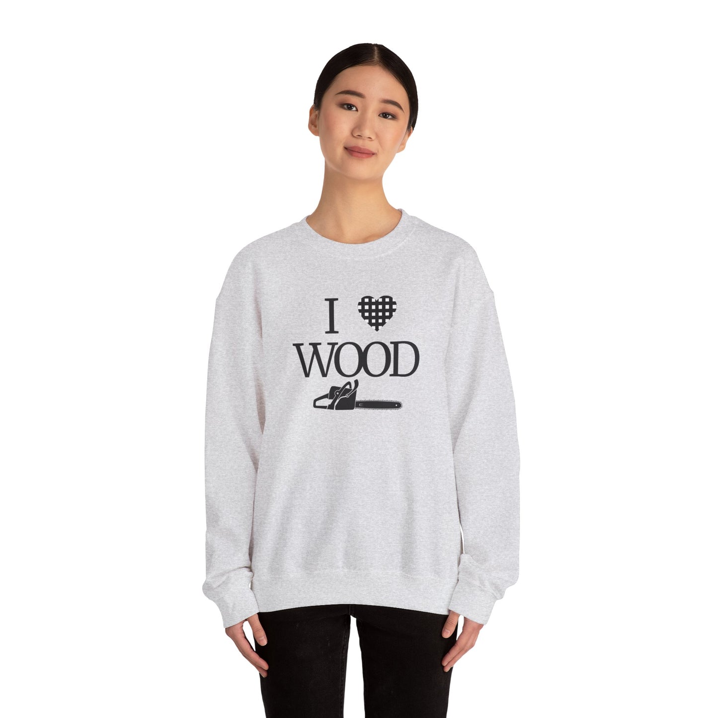 I Love Wood Unisex Crewneck Sweatshirt
