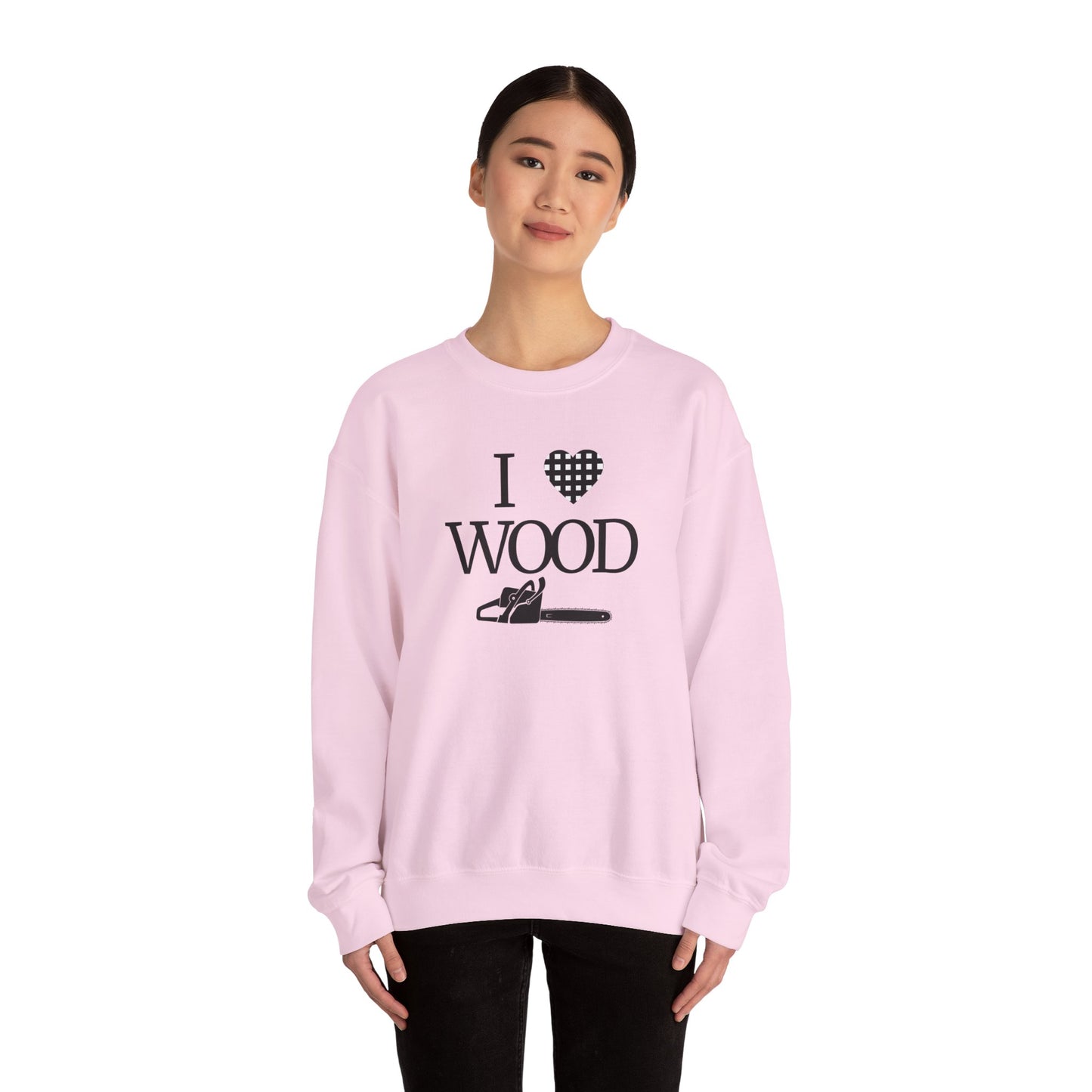I Love Wood Unisex Crewneck Sweatshirt