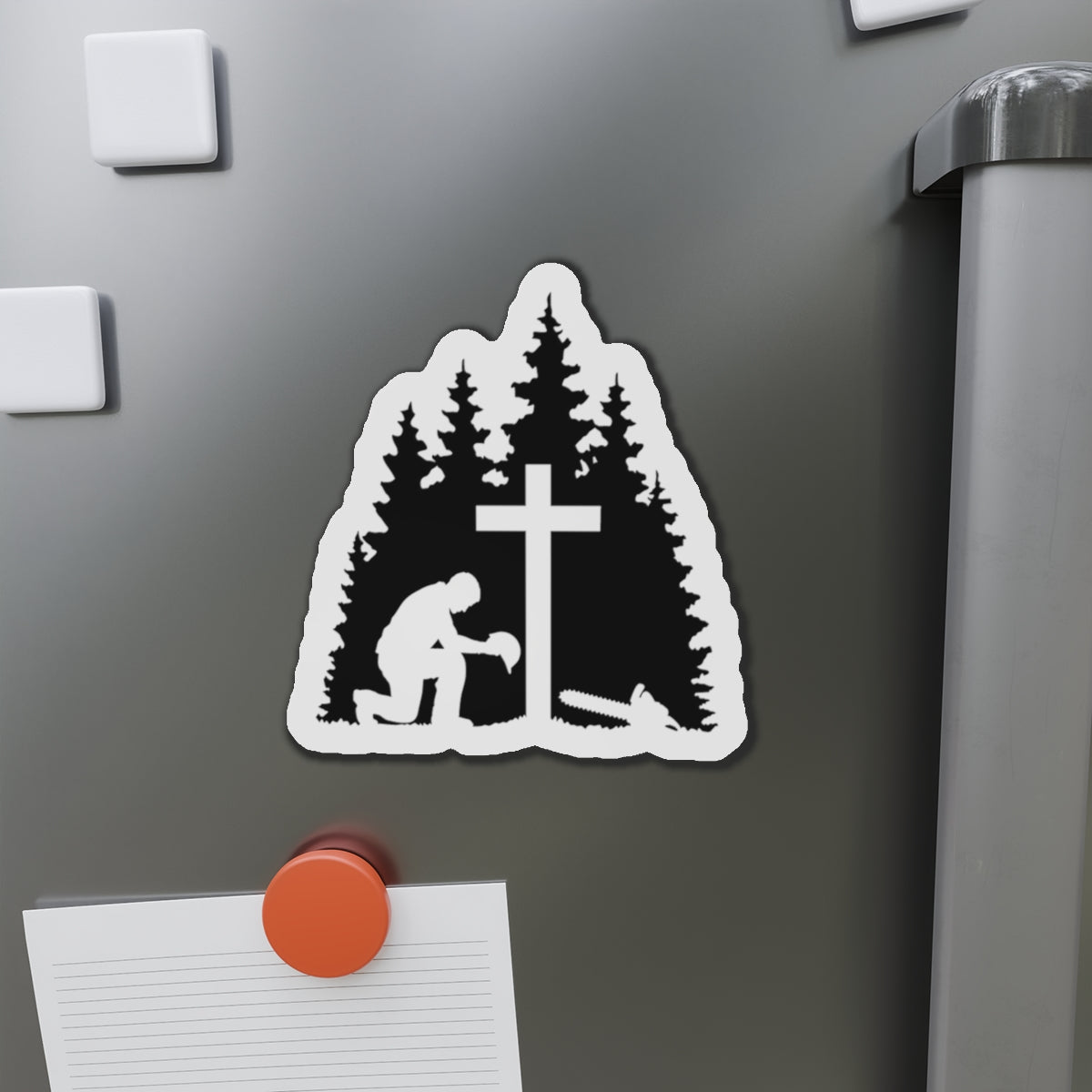 Chainsaw and a Prayer Die-Cut Magnet