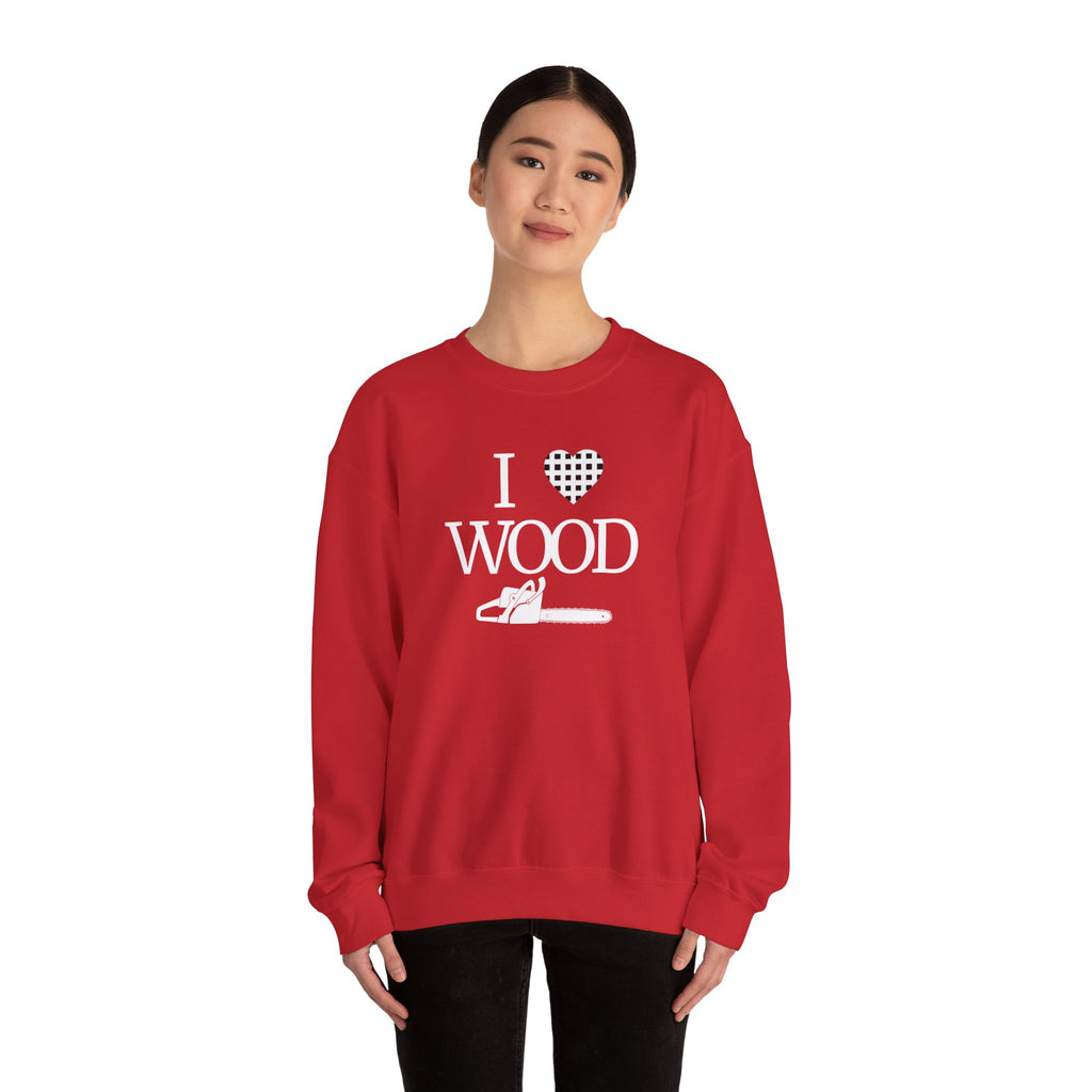 I Love Wood Unisex Crewneck Sweatshirt