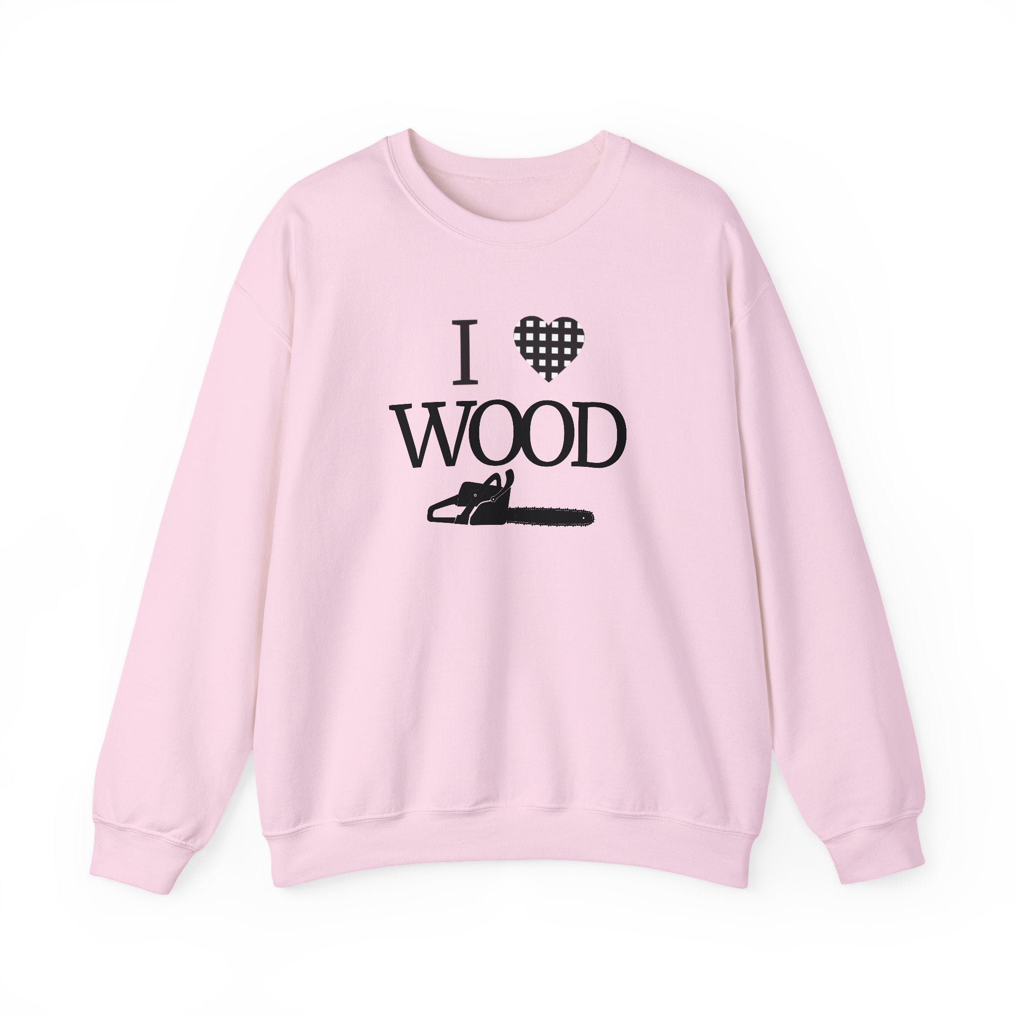 I Love Wood Unisex Crewneck Sweatshirt