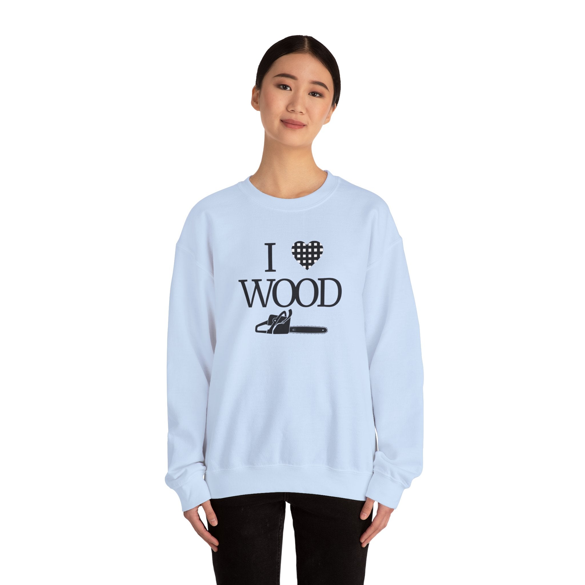 I Love Wood Unisex Crewneck Sweatshirt