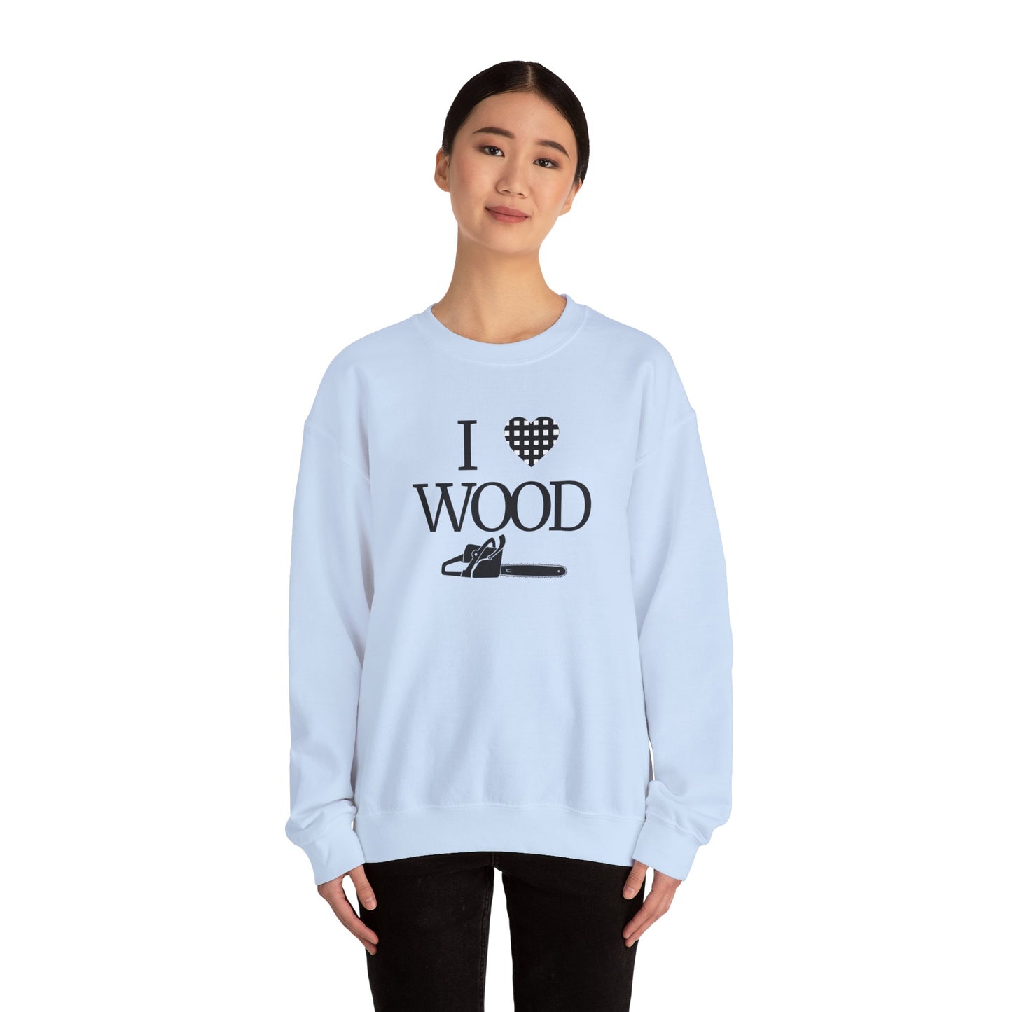 I Love Wood Unisex Crewneck Sweatshirt