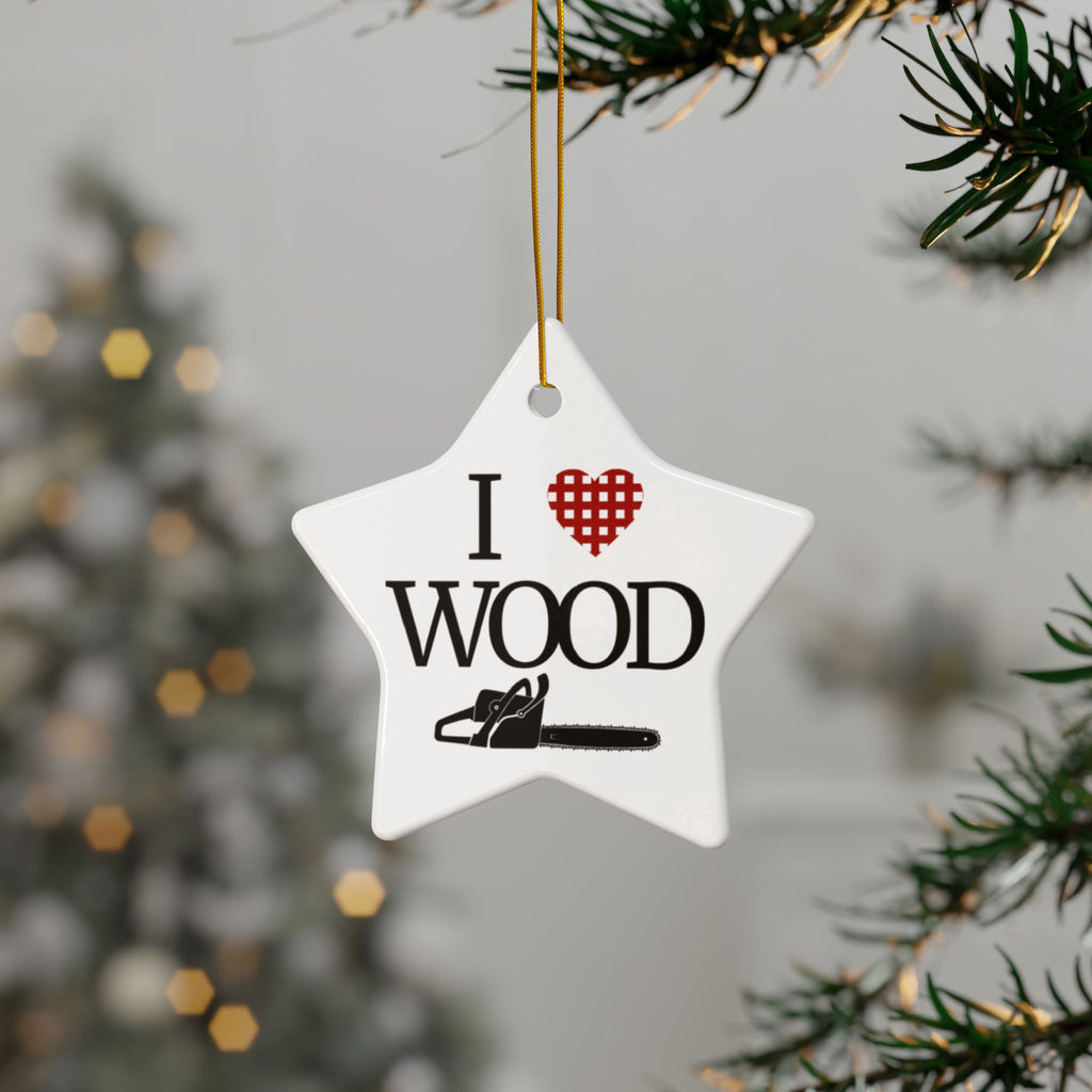 I Love Wood 2-Sided Ornament