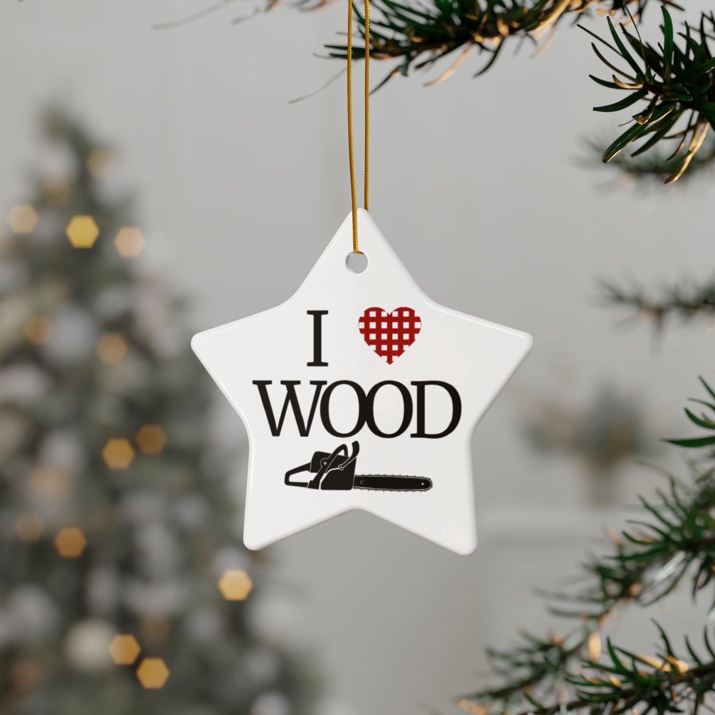 I Love Wood 2-Sided Ornament