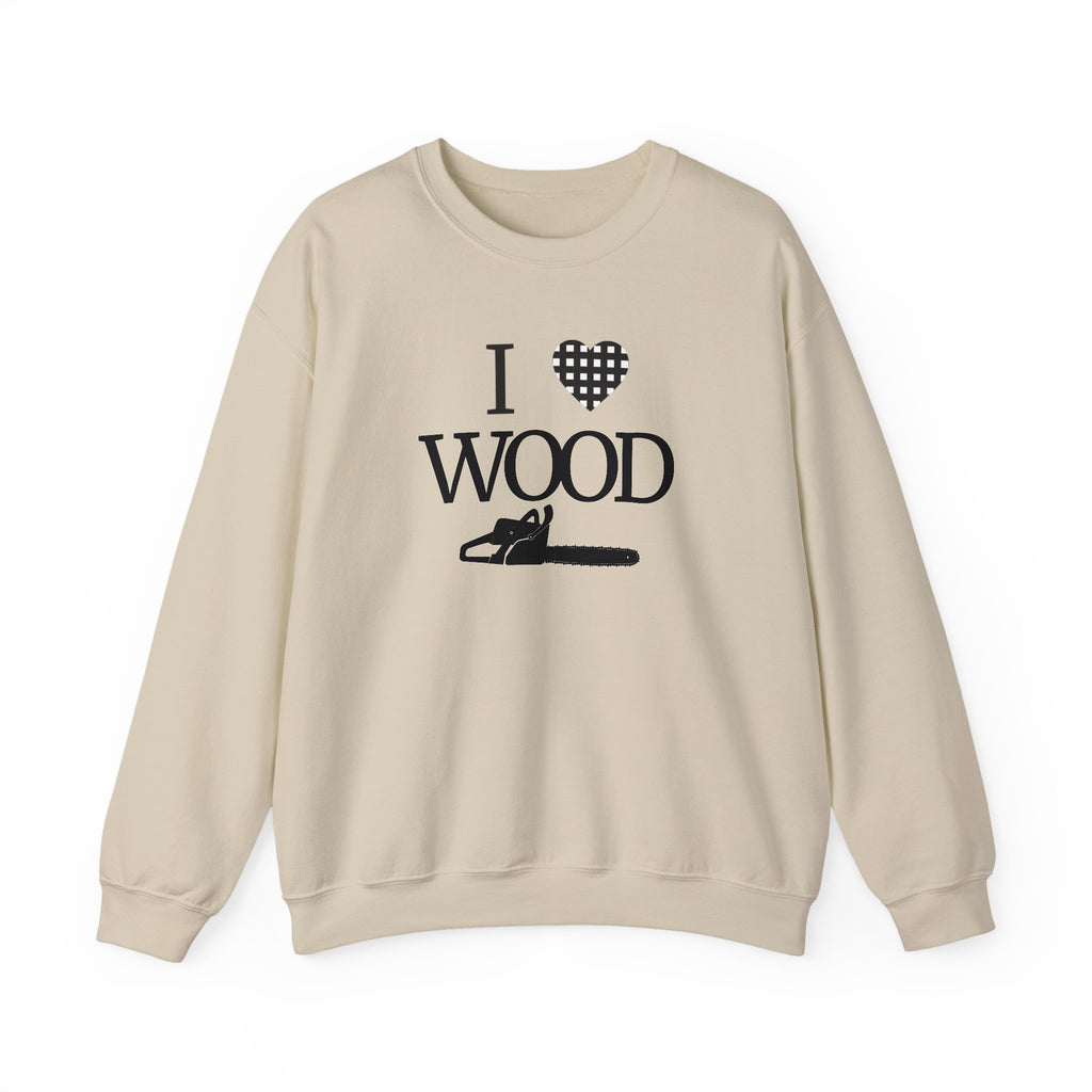 I Love Wood Unisex Crewneck Sweatshirt