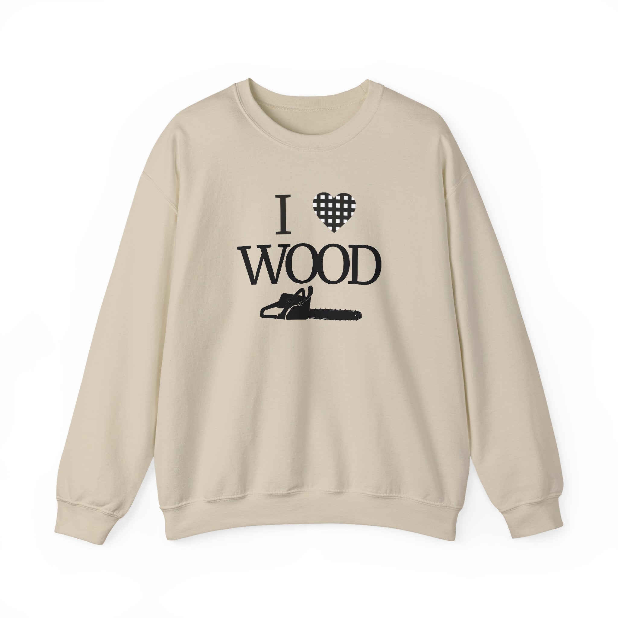 I Love Wood Unisex Crewneck Sweatshirt
