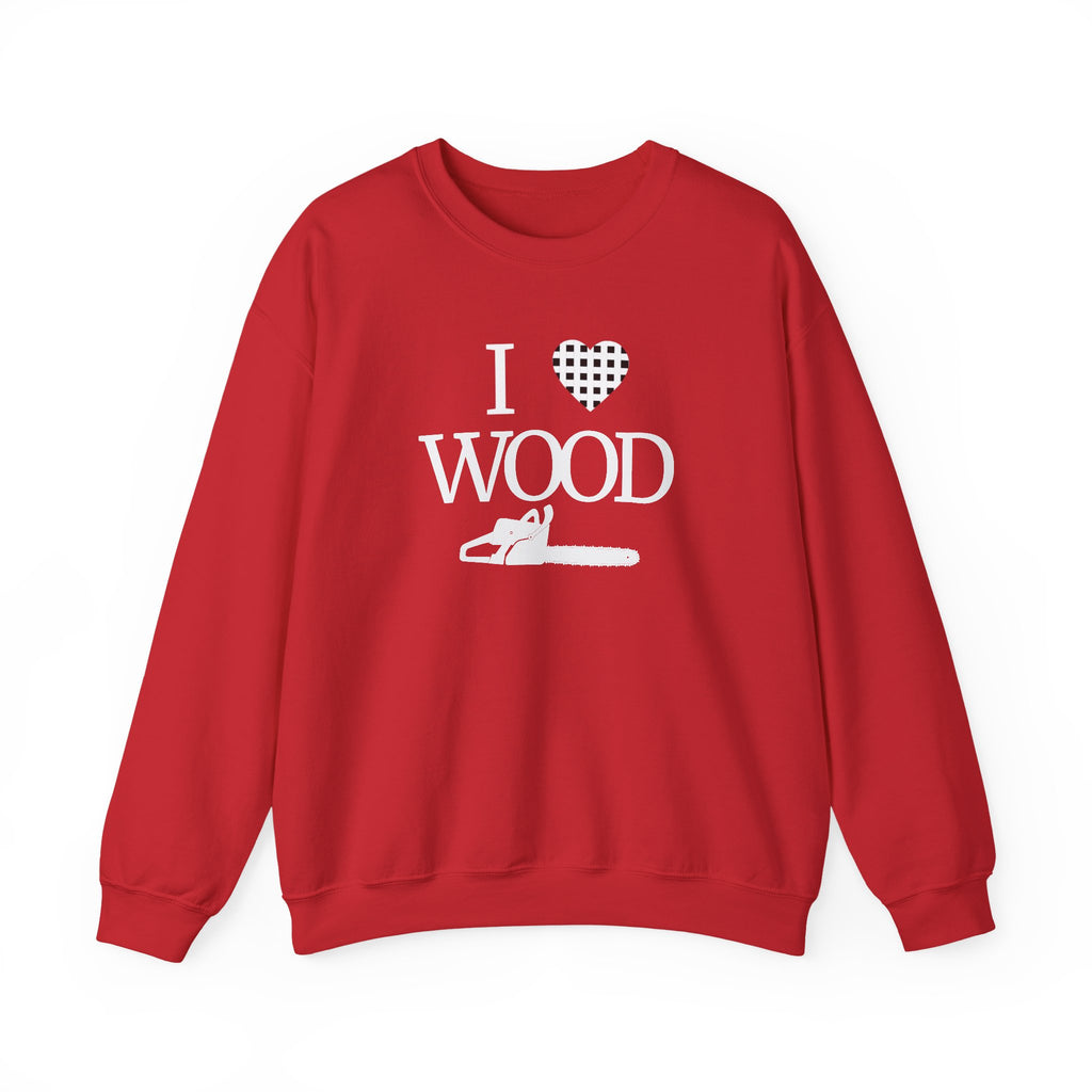 I Love Wood Unisex Crewneck Sweatshirt